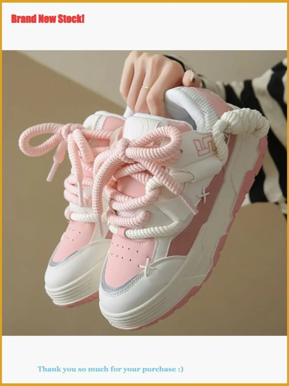 Thick Sole Platform Sneakers Chunky Walking Shoes Y2K Style - Picture 2 of 7